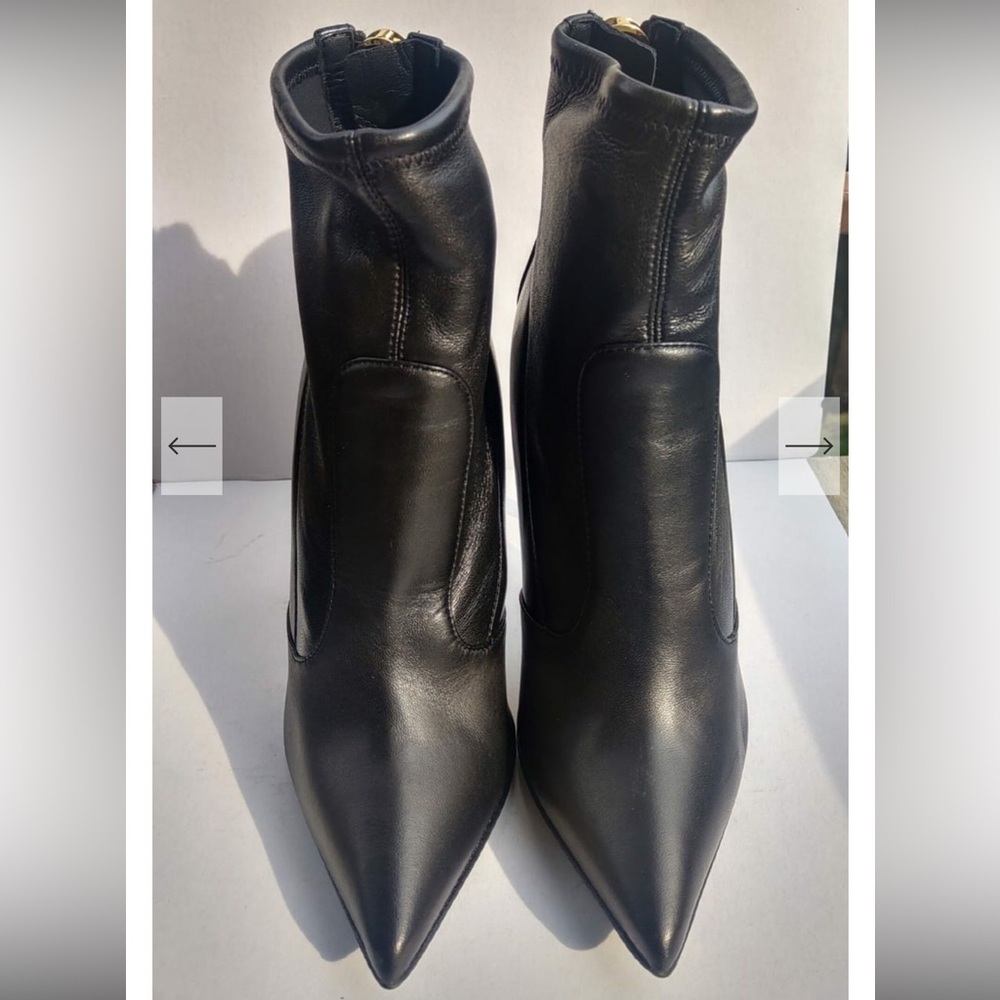 Giuseppe Zanotti Black Leather Heeled Ankle Boots Sz 37 - Picture 6 of 16